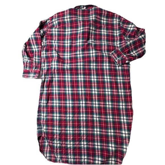 Vtg Disney Store Nightgown Womens Size OW Pooh Piglet Flannel Plaid White Red - Picture 3 of 10